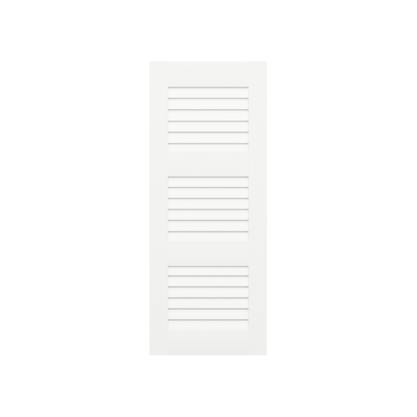 Louvered Mahogany Shutter - 3 Equal Sections - 1 Pair