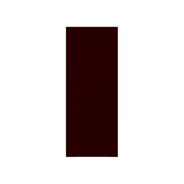 Raised Panel Over Louver Mahogany Shutter w/ Extira Composite Panels - 1 Pair