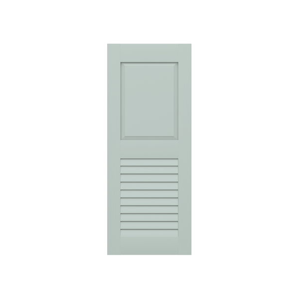 Raised Panel Over Louver Mahogany Shutter w/ Extira Composite Panels - 1 Pair