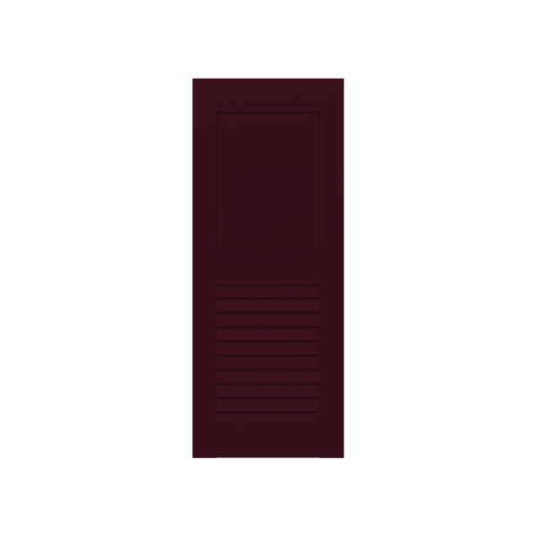 Raised Panel Over Louver Mahogany Shutter w/ Extira Composite Panels - 1 Pair