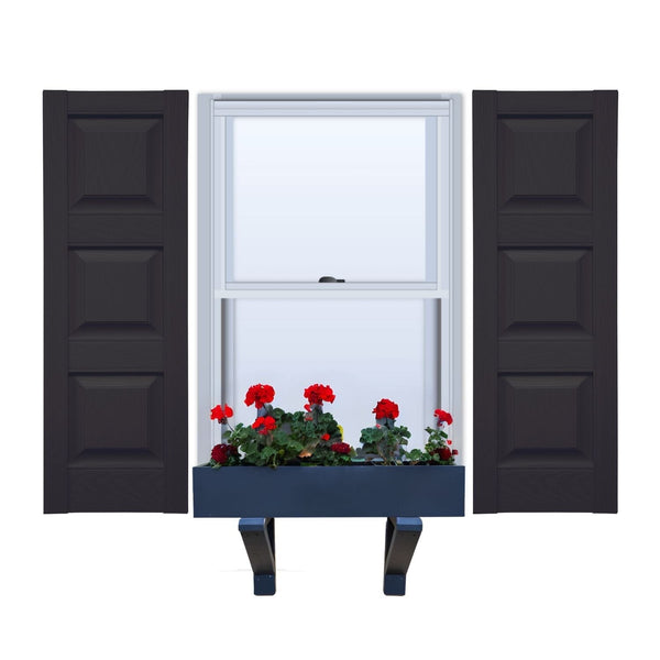 Vinyl | Raised Three Panel Exterior Shutters | 16.5