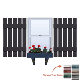 Vinyl | Spaced Board & Batten Exterior Shutters | 20.5