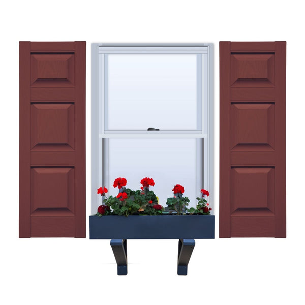 Vinyl | Raised Three Panel Exterior Shutters | 16.5