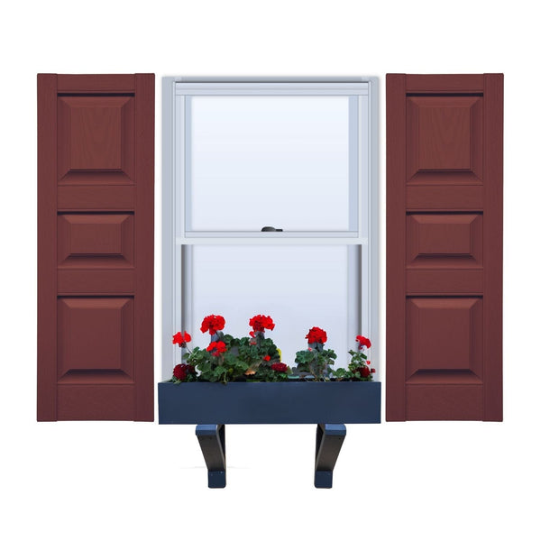 Vinyl | Raised Three Panel Exterior Shutters | 18