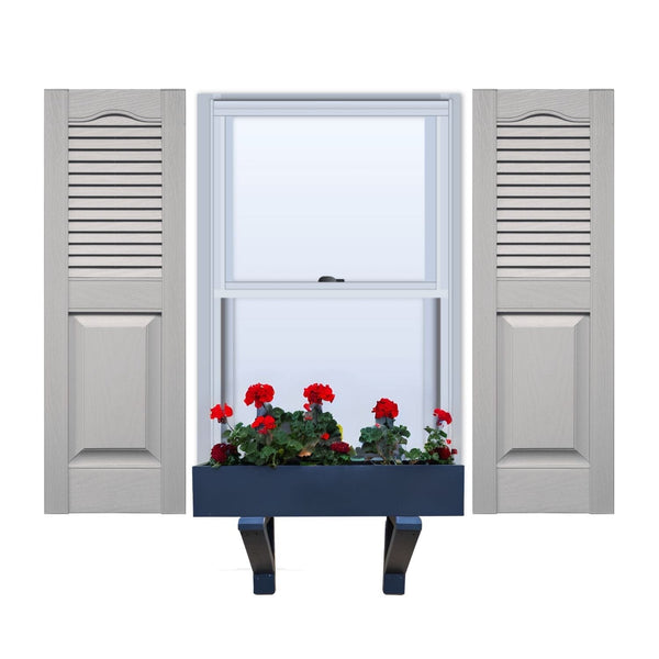 Vinyl | Louver Over Raised Panel Exterior Shutters | 18