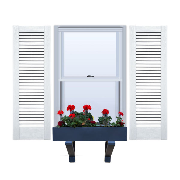 Vinyl | Louvered Exterior Shutters | 14.5