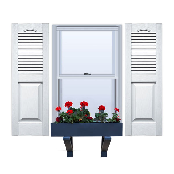 Vinyl | Louver Over Raised Panel Exterior Shutters | 18