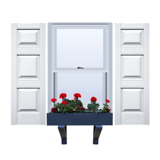 Vinyl | Raised Three Panel Exterior Shutters | 14.5
