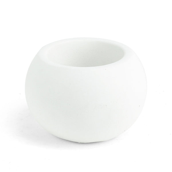 Cement Sphere Planter - White