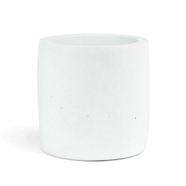 Cement Cylinder Planter - White