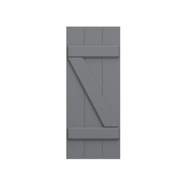 Board and Batten Z Bar Mahogany Shutter - 1 Pair