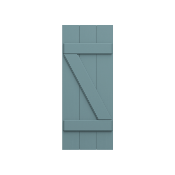 Board and Batten Z Bar Mahogany Shutter - 1 Pair
