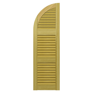 Louvered Arch Top Pine Shutter - 3 Equal Sections - 1 Pair