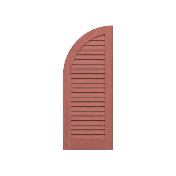 Louvered Arch Top Mahogany Shutter - No Mid Rail - 1 Pair