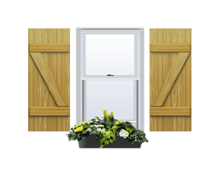 Board and Batten Z Bar Pine Shutter - 1 Pair