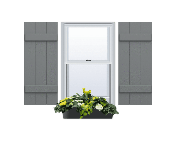 Quick Ship | Composite | Primed | Board and Batten Wood Exterior Shutter - 1 Pair