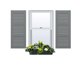 Louvered Composite Wood Exterior Shutter - 3 Equal Sections - 1 Pair