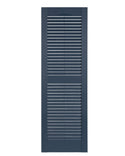 Quick Ship | Vinyl | Louvered Cathedral Top Exterior Shutter | 2 Equal Sections | 1 Pair