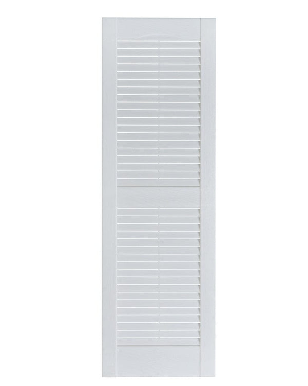 Quick Ship | Vinyl | Louvered Cathedral Top Exterior Shutter | 2 Equal Sections | 1 Pair