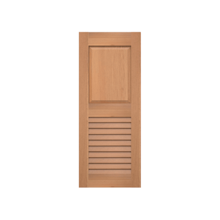 Raised Panel Over Louver Cedar Shutter w/ Extira Composite Panel - 1 Pair