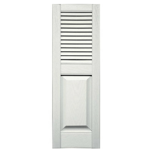 Standard Top Louver Over Panel Vinyl Shutter (1 Pair)