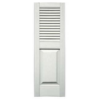 Standard Top Louver Over Panel Vinyl Shutter (1 Pair)