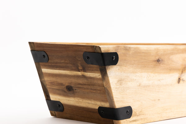 Acacia Wood Exterior Tapered Window Planter Boxes