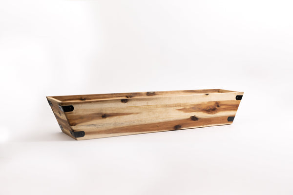 Acacia Wood Exterior Tapered Window Planter Boxes