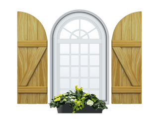 Board and Batten Arch Top & Z Bar Pine Shutter - 1 Pair