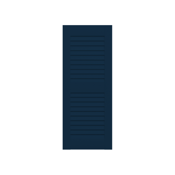 Louvered Mahogany Shutter - 2 Equal Sections - 1 Pair