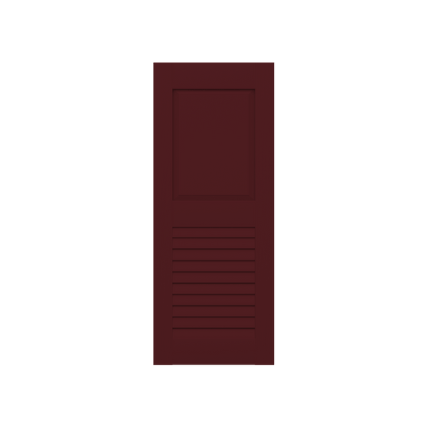 Raised Panel Over Louver Mahogany Shutter w/ Extira Composite Panels - 1 Pair