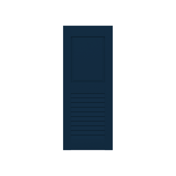 Raised Panel Over Louver Mahogany Shutter w/ Extira Composite Panels - 1 Pair