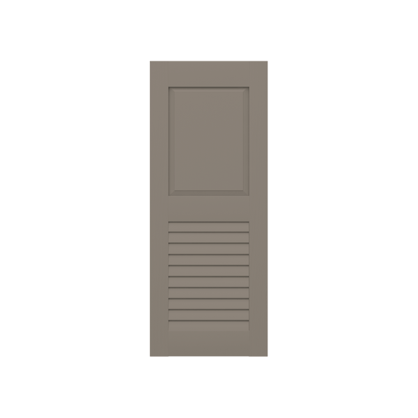 Raised Panel Over Louver Mahogany Shutter w/ Extira Composite Panels - 1 Pair