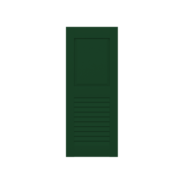Raised Panel Over Louver Mahogany Shutter w/ Extira Composite Panels - 1 Pair
