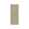 Raised Panel Over Louver Mahogany Shutter w/ Extira Composite Panels - 1 Pair