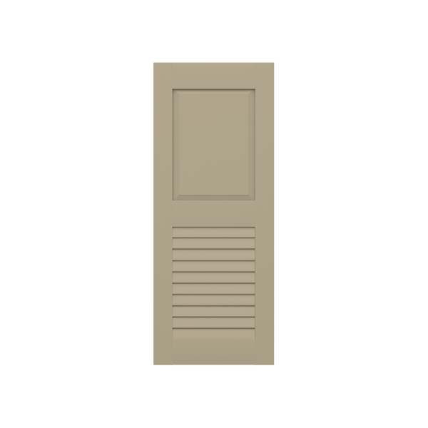 Raised Panel Over Louver Mahogany Shutter w/ Extira Composite Panels - 1 Pair